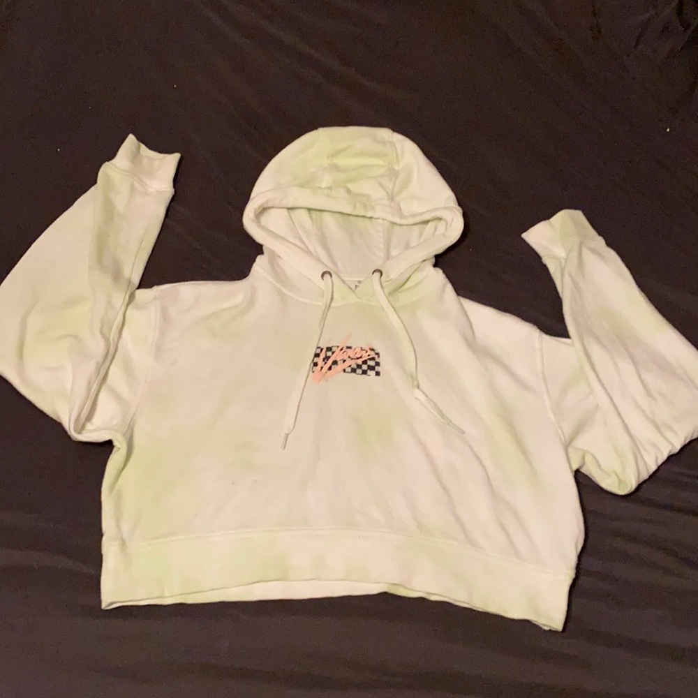 Vans Cropped Hoodie Lime Tye dye size Medium Good condition